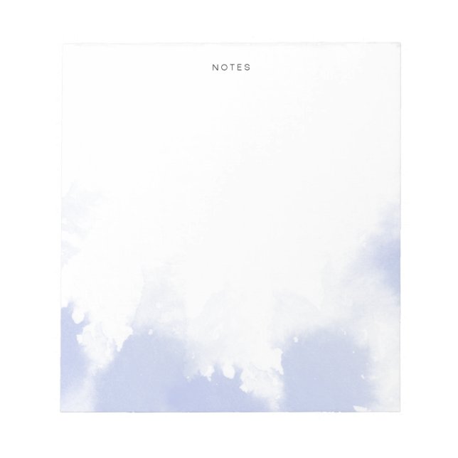 Elegantes Blue Watercolor Personalisiert Notepad Notizblock (Vorderseite)