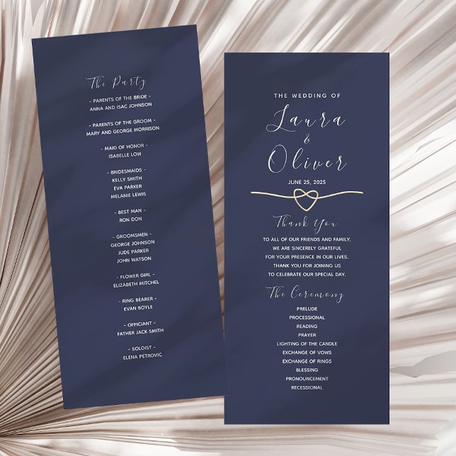 Elegantes Blue Wedding Programm (Von Creator hochgeladen)