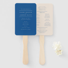 Elegantes Blue Wedding Programm Fächer