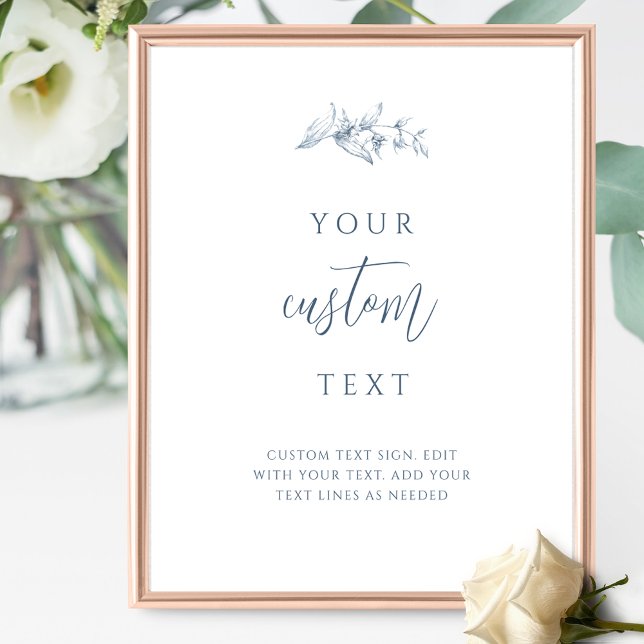 Elegantes Blue Wedding Sign mit benutzerdefinierte Poster (Von Creator hochgeladen)