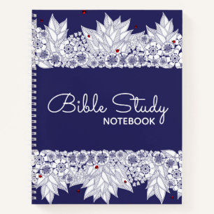 Elegantes Blue White Bible Notebook Notizbuch