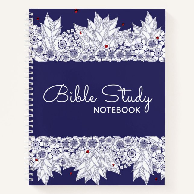 Elegantes Blue White Bible Notebook Notizbuch (Vorderseite)