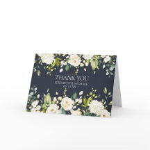 Elegantes Blue&White Floral Foto Vielen Dank für I