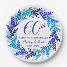 Elegantes Blue Wreath Party zum 60. Jahrestag