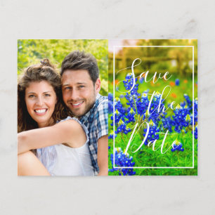 Elegantes Bluebonnets Spring Foto Save the Date Ankündigungspostkarte
