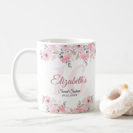 Elegantes Blues Rosa Sweet 16 Kaffeetasse