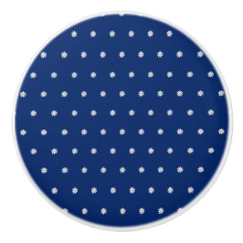 Elegantes blühendes Blumenmuster auf Navyblau Keramikknauf