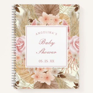 Elegantes Blume Baby Shower Gift List Notebook Notizbuch