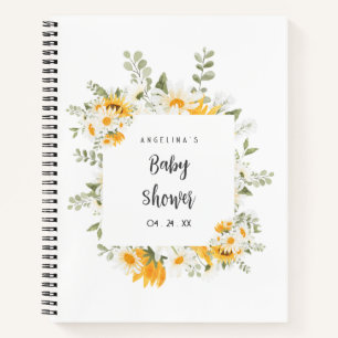 Elegantes Blume Baby Shower Gift List Notebook Notizbuch
