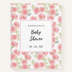 Elegantes Blume Baby Shower Gift List Notebook Notizbuch