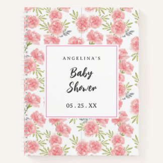 Elegantes Blume Baby Shower Gift List Notebook Notizbuch