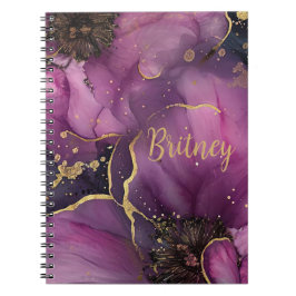 elegantes Blume-Design in Rosa und Gold Notizblock