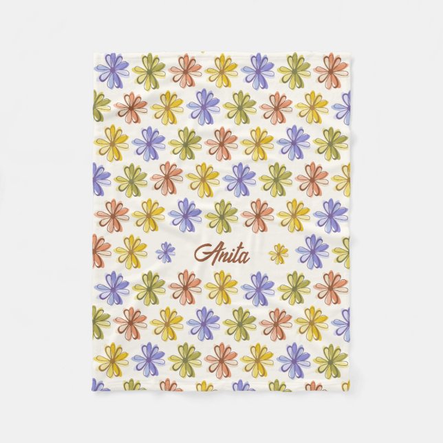 Elegantes Blume Muster Fleecedecke (Vorderseite)