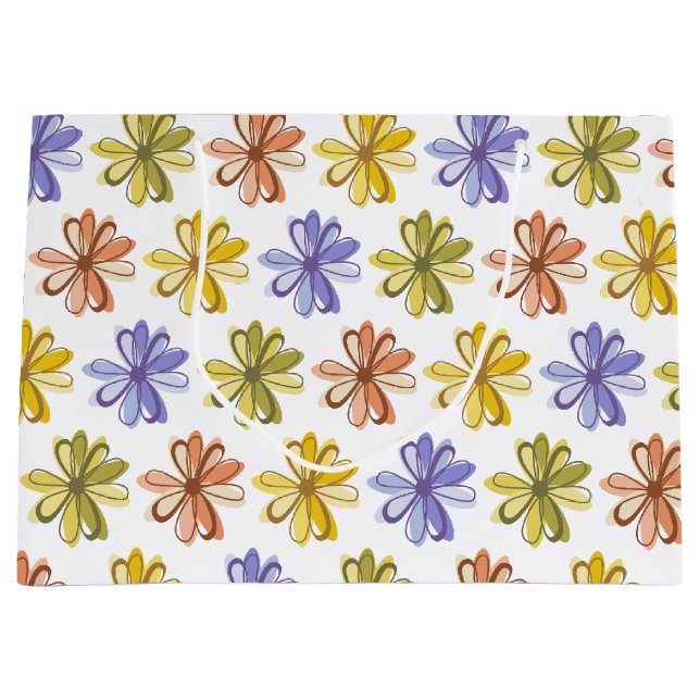 Elegantes Blume Muster Große Geschenktüte (Vorderseite)