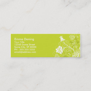 Elegantes Blumen Mini Visitenkarte