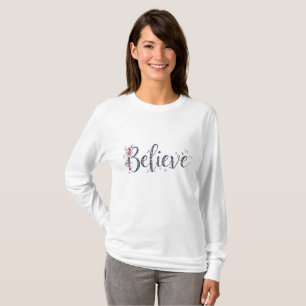 Elegantes Blumen-Shirt "Glaube" für inspirierende T-Shirt