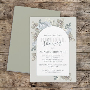 Elegantes Blumenblau Stilvolle Trendy Arch Einladung