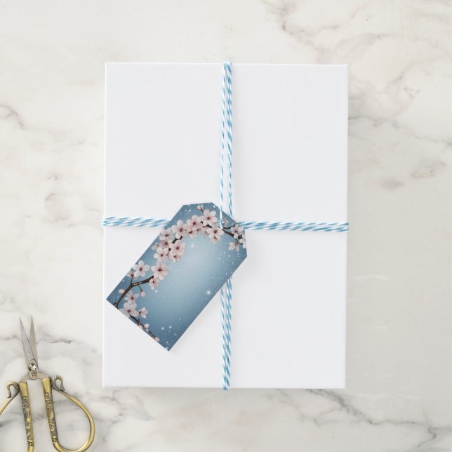 Elegantes Blumenblossom Hochzeitsplanung Geschenkanhänger (Mit Garn)