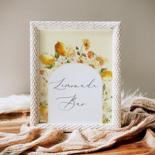 Elegantes Blumenbogen-Limonadenbar-Poster Poster