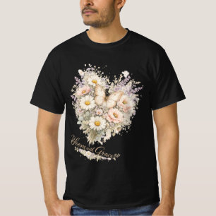 Elegantes Blumenbouquet Herz T-Shirt – Vintage Flo