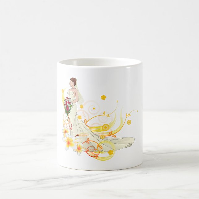 Elegantes Blumenbräu Romantisches Hochzeitsdesign Kaffeetasse (Von Creator hochgeladen)