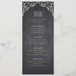 Elegantes Blumenchalkboard rustikales Hochzeitsmen Menükarte