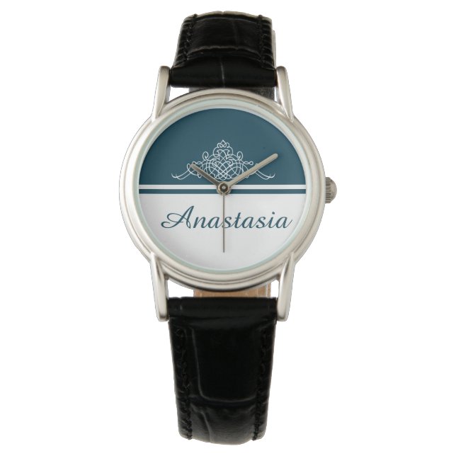 Elegantes Blumendesign Armbanduhr (Vorderseite)