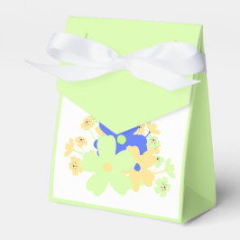 Elegantes Blumendesign in grün-gelb-blau Geschenkschachtel