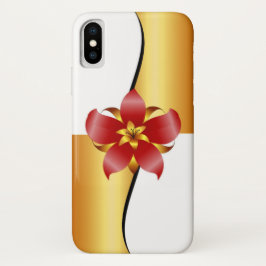 Elegantes Blumendesign in Weiß und Gold Case-Mate iPhone Hülle