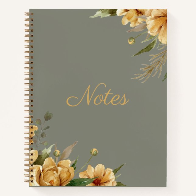 Elegantes Blumendesign Journal Spiral Notebook Notizbuch (Vorderseite)