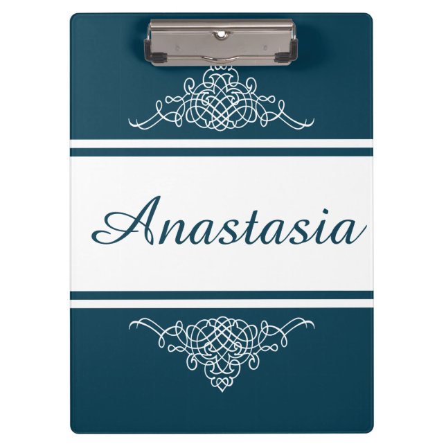 Elegantes Blumendesign Klemmbrett (Vorderseite)