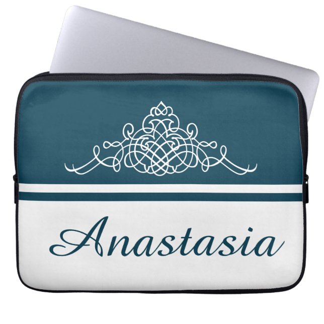 Elegantes Blumendesign Laptopschutzhülle (Vorderseite)