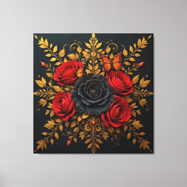 Elegantes Blumendesign Leinwanddruck (Vorderseite)