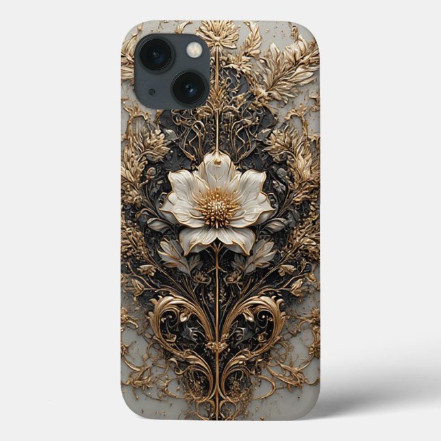 Elegantes Blumendesign mit Verzierten Mustern Case-Mate iPhone Hülle (Rückseite)