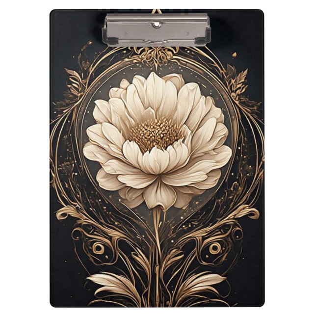 Elegantes Blumendesign mit Verzierten Mustern Klemmbrett (Vorderseite)