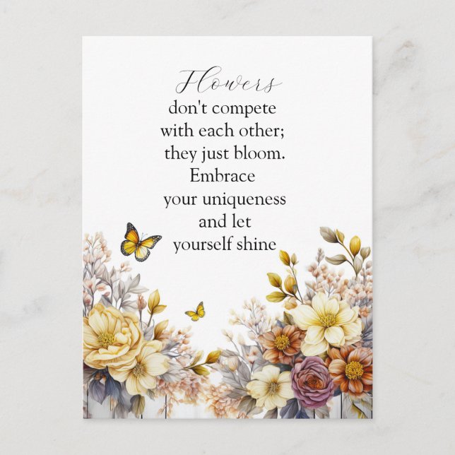 Elegantes Blumendesign Postkarte (Vorderseite)