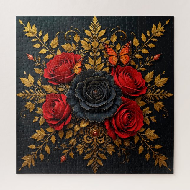 Elegantes Blumendesign Puzzle (Vertikal)
