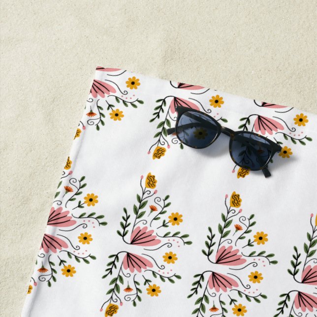Elegantes Blumendesign Strandtuch für den Sommer (Beispiel)
