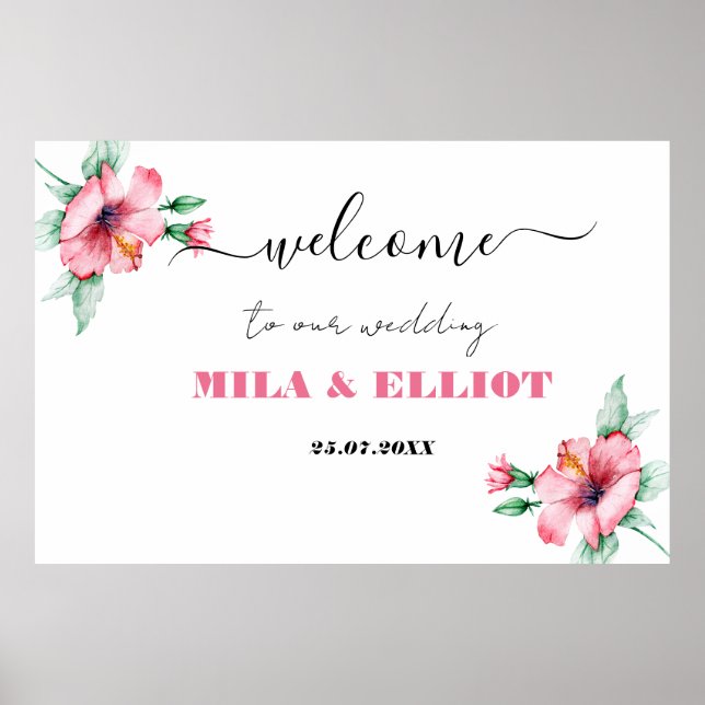 Elegantes blumenfestes Plakat (Vorne)