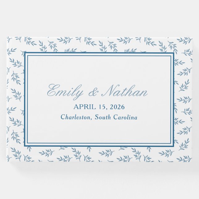 Elegantes Blumengartenmuster Personalisiert Gästebuch (Vorderseite)