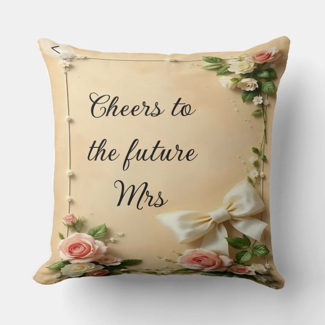 Elegantes Blumengeschenk für perfekte Brautpartys Kissen (Vorderseite)