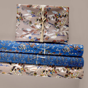 Elegantes Blumengeschenk Geschenkpapier Set