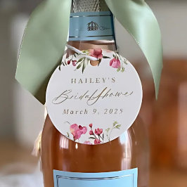 elegantes blumengeschmücktes Hochzeitsfest Brautpa Geschenkanhänger