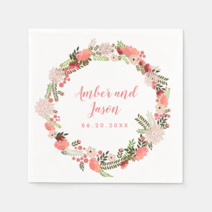 elegantes, blumengeschmücktes Kraut personalisiert Serviette