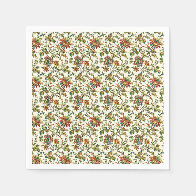 Elegantes, blumengeschmücktes Muster Serviette (Vorderseite)