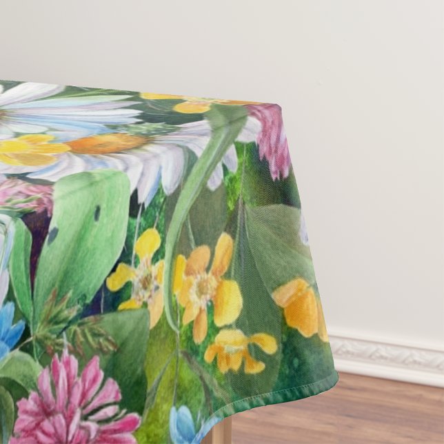 Elegantes, blumengeschmücktes Wasserfarbenmuster Tischdecke (Von Creator hochgeladen)