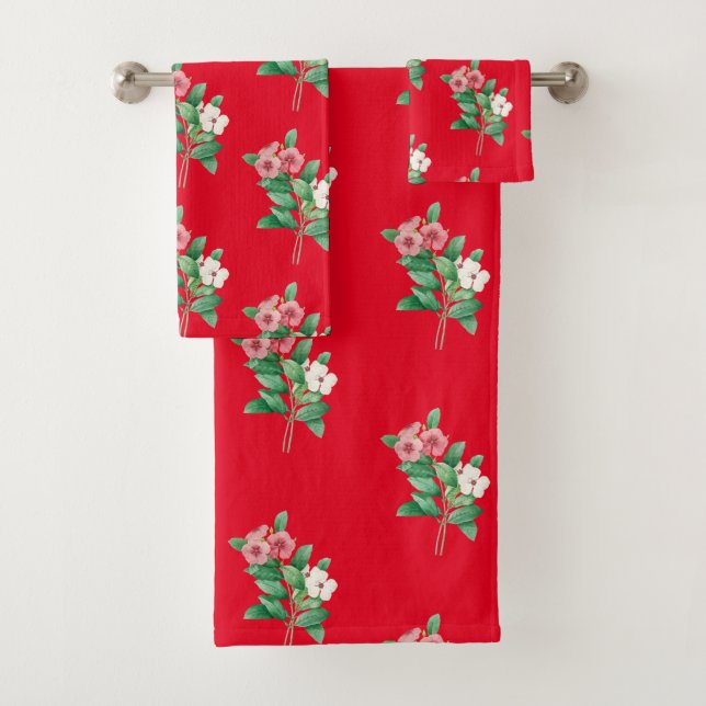 Elegantes Blumenhandtuch Badhandtuch Set (Insitu)