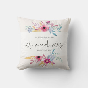 Elegantes Blumenherr-u. Frau-Wedding Kissen