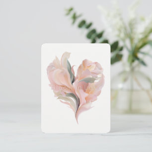 Elegantes Blumenherz Stilftige Pastel Romanti Feiertagskarte