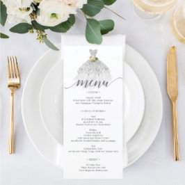 Elegantes Blumenkleid Quinceanera Menü Menükarte